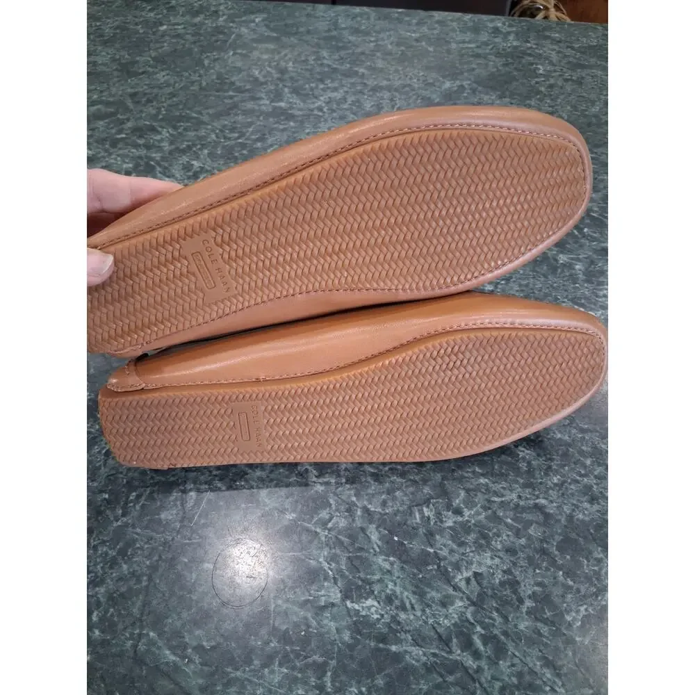 Cole Haan Bellport Bow Driver Shoes Womens 7 B Tan Leather Casual Loafer Slip On - Picture 5 of 7